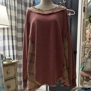 Oli and Hali-Rustic Patchwork Long Sleeve Top